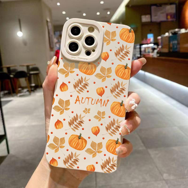 Phone Cases Xiaomi 15 - Autumn Maple Leaves Pumpkin Pattern Design