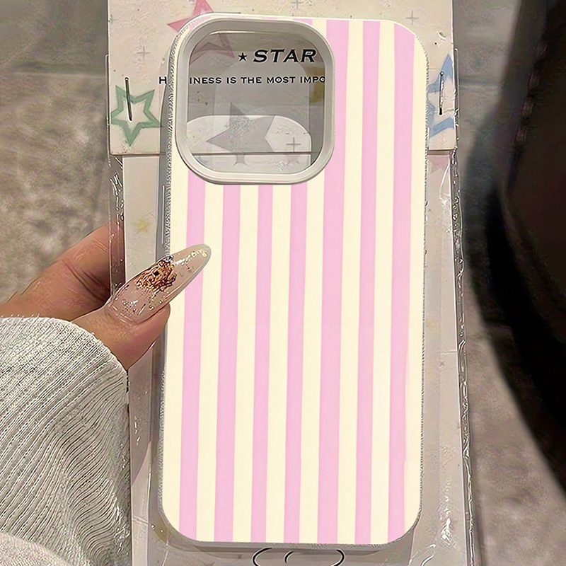 Phone Cases Xr Iphone - Simple Pink Vertical Striped Lichee Pattern