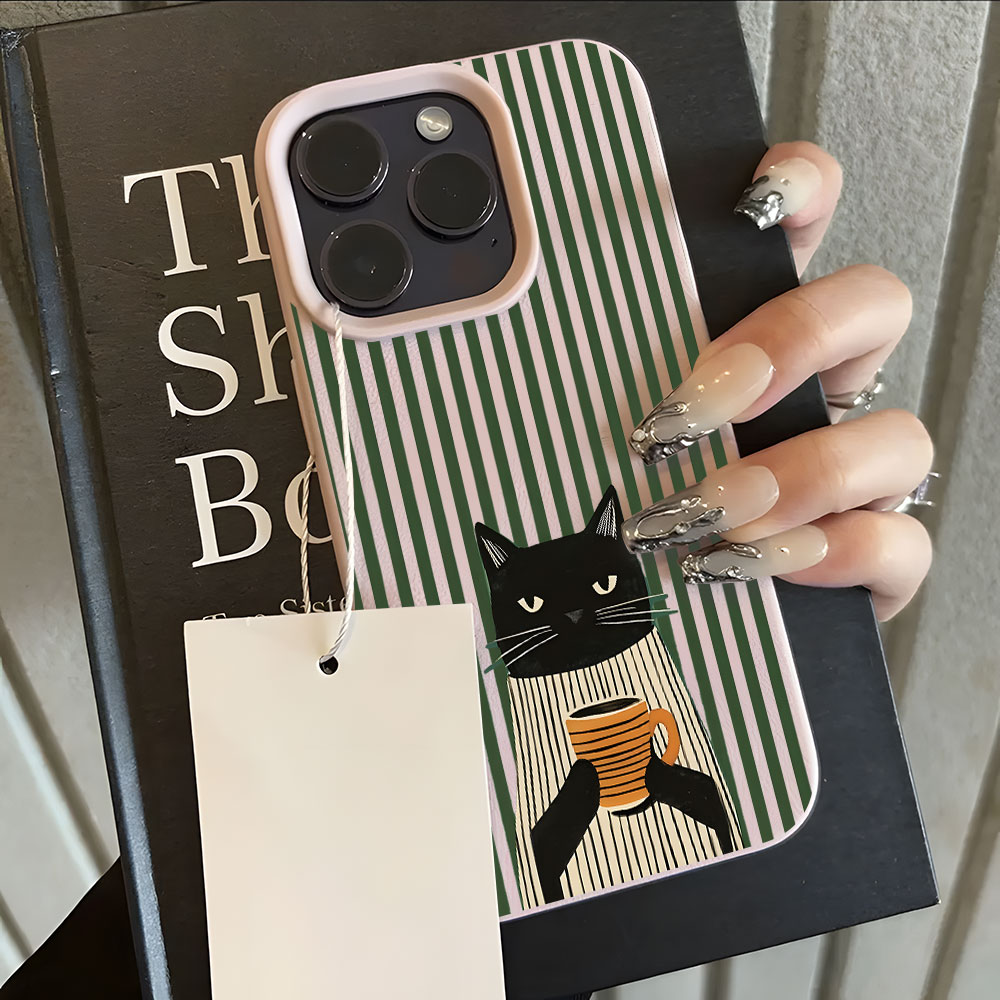 Funny Coffee Cat Pattern Lyche - Phone Cases Xr Iphone review and price