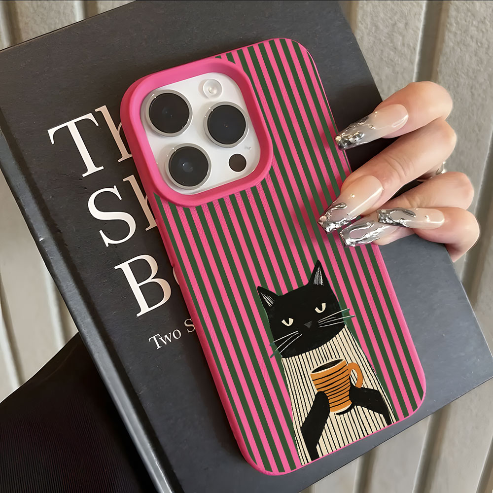 Funny Coffee Cat Pattern Lyche - Phone Cases Xr Iphone review and price