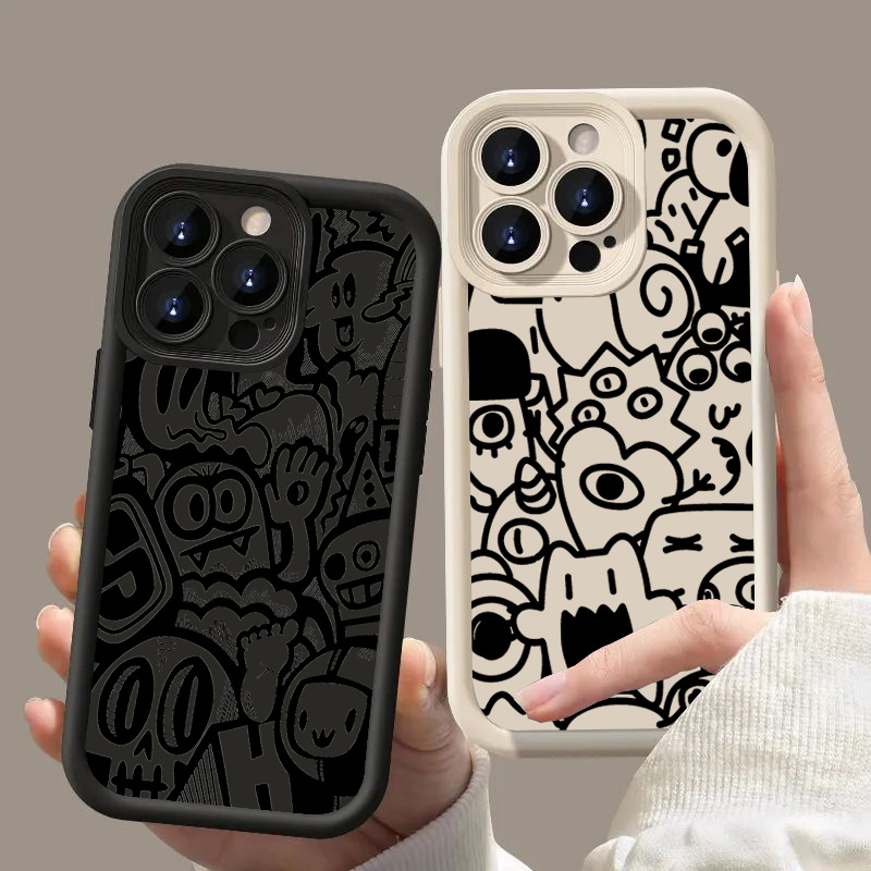 Black Graffiti Phone Case For  - Phone Cases Xr Iphone review and price