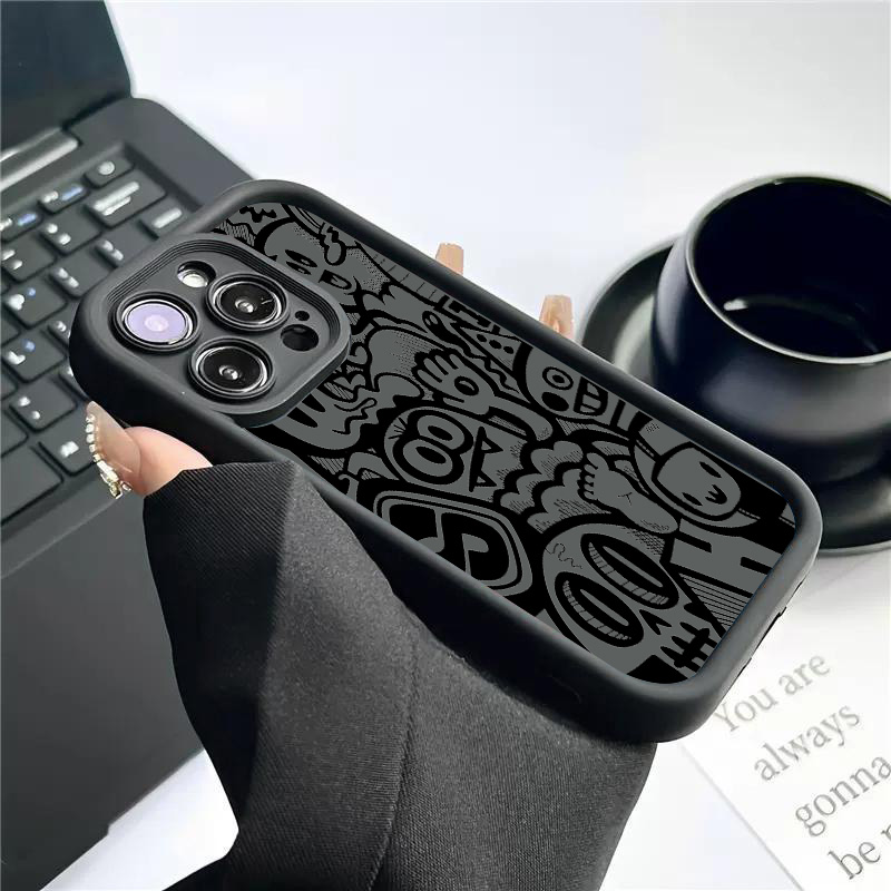 Black Graffiti Phone Case For  - Phone Cases Xr Iphone review and price