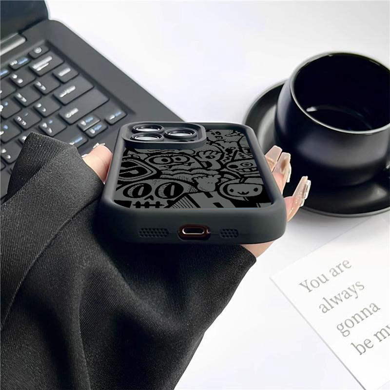 Black Graffiti Phone Case For  - Phone Cases Xr Iphone review and price
