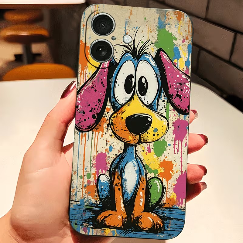 Graffiti Colored Puppy TPU Pho - Phone Cases Xr Iphone review and price